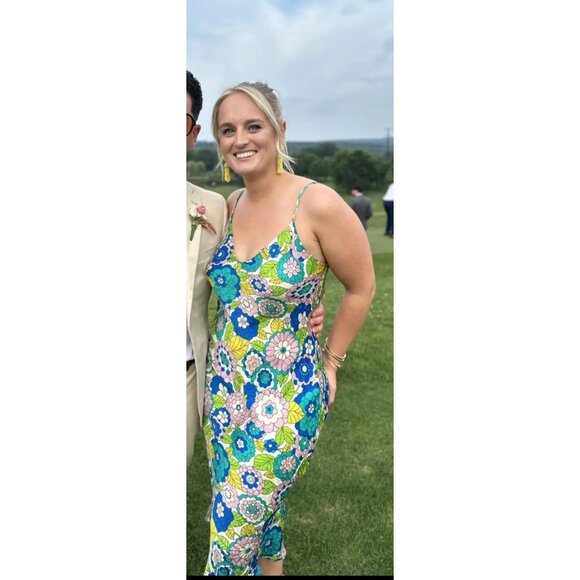 Dodo Bar Or Corinna Blue Multi Floral Dress – Women’s Size 8 (Retails $665) - Picture 6 of 13